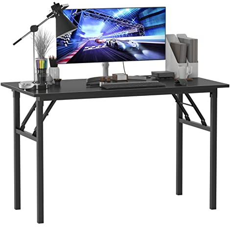 SogesHome Klapptisch Computertisch 120 x 60 x 75 cm PC Schreibtisch für Home Office - Esstisch Konferenztisch, Schwarz, AC5CB-120-SH