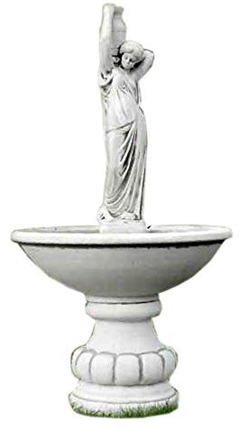 Steinbrunnen Springbrunnen Brunnen Kaskadenbrunnen Zierbrunnen Beckenbrunnen Wasserspiel Figurenbrunnen Krugfrau Gartenbrunnen Höhe: 164cm