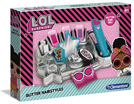 Clementoni 18547 L.O.L Surprise – Haarstudio, funkelndes Equipment für Frisuren & Stylings, inkl. Kamm / Gel / Haarkreide uvm., Kreativspielzeug für Kinder ab 6 Jahren