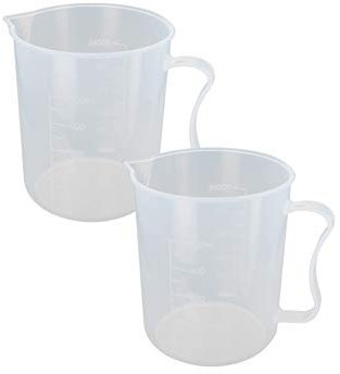 Othmro Plastic Laboratory Water Liquid Container Measuring Beaker with Handle 500ml 2Pcs Good for Kitchen Bake
