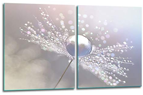 TMK ArtDeko Herdabdeckplatte 2 Teilig 2x40x52 cm - Spritzschutz Herdabdeckung – Herdschutz aus Sicherheitsglas – Robust, Hygienisch & Rutschfest– Schutz für Induktion, Ceran, Gas & Elektro