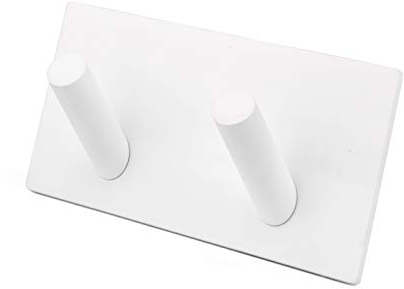 M Milti: Milti Handtuchhaken selbstklebend aus gebürstetem Edelstahl 304 in Weiß, Design Handtuchhalter ohne bohren für Ihr Badezimmer oder Küche, Nie wieder bohren, Hochwertiger 3M Kleber