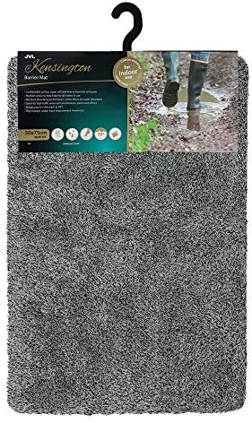 JVL Kensington Barrier Door Mat, Grey, 50 x 75 cm, Small