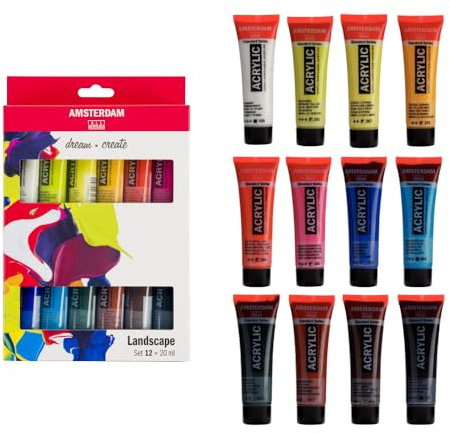 Amsterdam Standard Serie Acrylfarben Set | Landschaft Set (12 x 20 ml Tuben) | Mischfarben perfekt für Landschaftsbilder