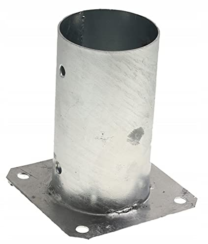 PSPO2 - Casquillo atornillable de 100 mm de diámetro para postes de madera redondos, postes de suelo, soporte de valla, casquillo, galvanizado en caliente, ancla