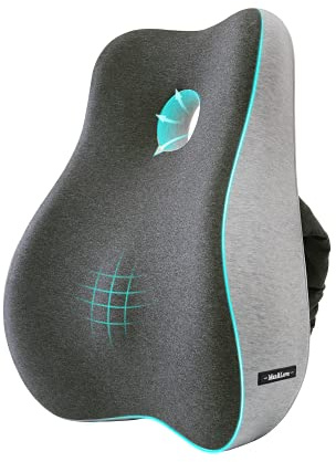 Max&Love Lendenwirbelstützkissen, ergonomisches Design, orthopädische Rückenlehne zur Linderung von Rückenschmerzen, Memory-Schaum, Rückenstütze für Bürostuhl, Liege und Couch, zweifarbig