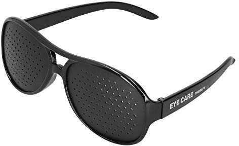 GOTOTOP Lochbrille Augentraining – Pinhole Glasses Gitterbrille mit faltbaren Bügeln für Sehverbesserung und Entspannung (Erwachsene)