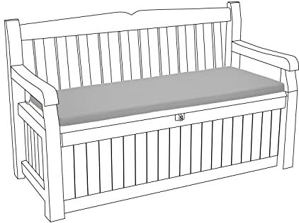 Gardenista Outdoor Bankkissen | wasserbeständig Bankauflage | Stuhlkissen mit abnehmbarem Bezug | Bankpolster Polsterauflage mit Schaumstoffpolsterung | Auflage für Gartenmöbel 128x50x5 (Grau)
