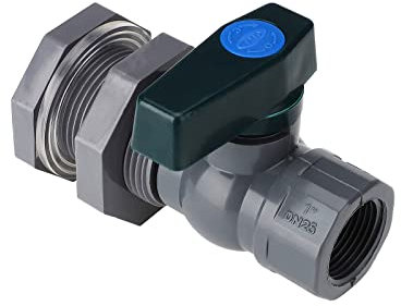 BestAlice PVC Rain Barrel Diverter Kit, 1 Inch Garden Faucet Connector PVC Rain Barrel Valve, Rain Barrel Spigot Kit With Bulkhead Fitting Adapter (1 Inch, DN25)