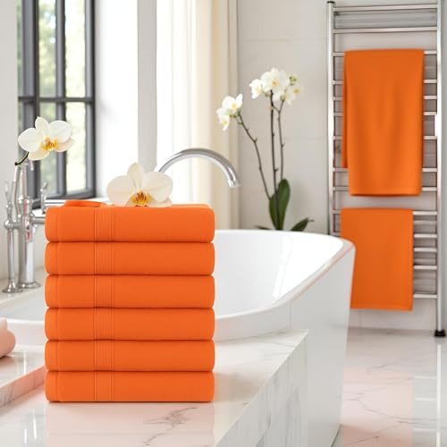 Diamond Tex Premium flannels/face cloths 100% Cotton Washcloths (30x30 cm 600 GSM) – Soft Flannel Face cloth, Face Towels for Beauty Routine, (Face flannels pack of 4, Orange)