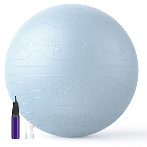 PROIRON Gymnastikball mit geprägtem Muster, Anti-Burst Sitzball 65cm, Pezziball mit Pumpe, Fitnessball für Fitness, Yoga, Schwangerschaft und Balance Stuhl 1PC (Blau)