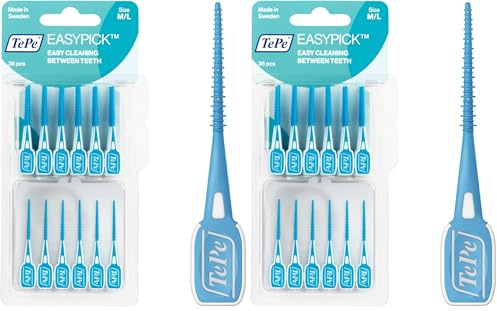 TePe EasyPick Dental Stick M/L / 1 x 36 Stück inklusive praktischem Taschenetui/Für eine einfache, tägliche Anwendung zwischendurch und unterwegs (Packung mit 2)