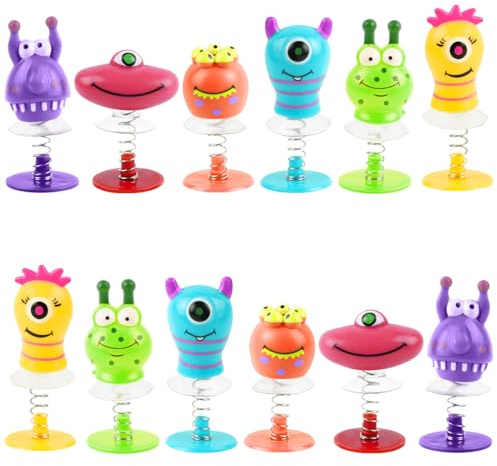 Wishstar 12 Stück Monster Springspielzeug Partygeschenke für Kinder Springmonster Monster Party Dekoration Partygeschenke für Kinder Spielzeug Geburtstagsgeschenke (6 Farben)
