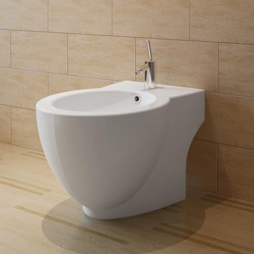 ARKEM Sanitari Filomuro Vaso WC E Bidet in Ceramica Filo Muro Filo Parete Design Moderno con Copriwater Chiusura Soft Close Chiusura Rallentata,Set Toilette e Bidè in Ceramica Bianca