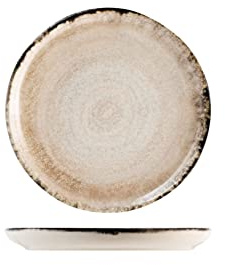 H&H, Artisanal, Set 24 piattini Pane, in Stoneware, Grigio, cm 14