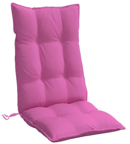 vidaXL Hochlehner Auflagen 4 STK., Hochlehner Auflage mit PP-Hohlfasern, Stuhlauflage mit Gummibänder Bindebänder, Sitzkissen, Rosa Oxford-Gewebe
