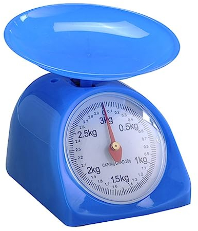 nmbhus Balance de Cuisine Ronde rétro Simple et créative 5KG Ustensiles de Cuisine Balance Alimentaire de précision (Color : Blue)