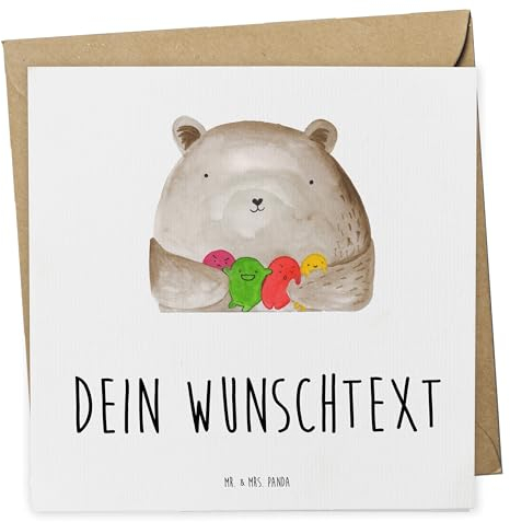 Mr. & Mrs. Panda Personalisierte Deluxe Karte Bär Gefühl - Geschenke, Teddy, Durchgedreht, Grußn personalisiert