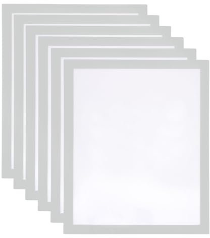 QUARKZMAN 6 Stück A4 Magnetrahmen, Info-Rahmen Selbstklebend Aufklappbarer Magnetrahmen mit Magnetverschluss, Bilderrahmen für Dokumente, Poster, Hinweise,Silber (31.5 x 25cm)