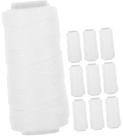 FRCOLOR Fadenepilation zur Haarentfernung 10 Rollen Weißer Baumwollfaden Hautfreundlich für Gesicht und Augenbrauen Geeignet für Präzises Styling und Sanfte Epilation