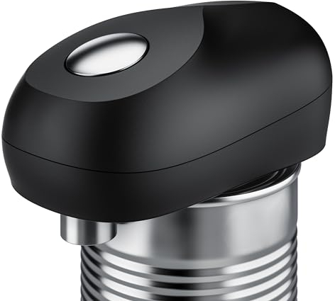 Elektrischer Dosenöffner, Konservenöffner mit Start & Stopp Funktion, glatte Kanten, Küchenhelfer für alle Dosengrößen, Sicherheits-Dosenöffner, handfreundlich ideal für Menschen mit Arthritis