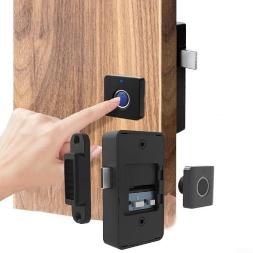 Serrure d'armoire à empreintes digitales, serrure biométrique intelligente de tiroir, serrure de tiroir en D, serrure électronique intelligente pour armoire résidentielle (20 empreintes digitales)