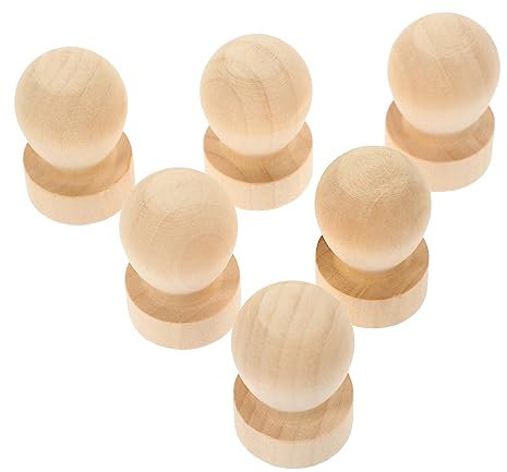 STOBOK 12pcs Wooden Stamp Handle Replacements for Scrapbooking Stamper Handle Parts for Card Making