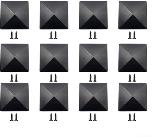 Clôture robuste résistante aux intempéries en plastique noir élégant, convient aux poteaux standard de 10 x 10 cm, dispose de points de perçage pratiques (12 pièces)