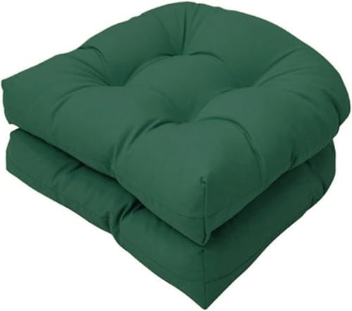 Ataoyus 2 Cojines de Asiento Capitoné Resistentes Al Agua, 48 X 48 Cm Cojines en Forma de U para Interiores y Exteriores para Asiento de Silla de Mimbre, Juegos de Cojines para Silla Mecedora