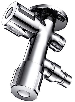 Gadpiparty Doppel Wasserhahn Absperrventil Mit -schnallenanschluss Und -gewindeanschluss Für Spülbecken Waschmaschine Toilette Wasserhahn