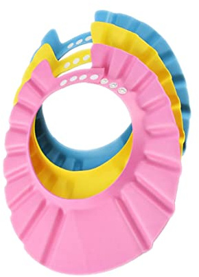 Weiche Baby-Badekappe, verstellbare weiche Badekappe, Shampoo-Schutzprodukte für Babys, Kinder, Kinderdusche, 3-teilige Badekappe für Kinder, Baby-Shampoo-Schutzprodukte, Baby-Duschkappe, Baby-Shampoo