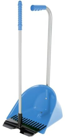 Kerbl Mistboy Mini mit Rechen | Royalblau, 60 cm, bruchsichere und belastbare Mistschaufel aus Kunststoff mit passendem Rechen