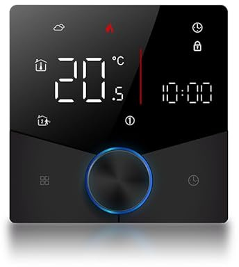 Thermostat intelligent pour chauffage au sol électrique fonctionne 16 A, thermostat de programmation à écran tactile Wifi compatible avec Alexa Google Home Homekit