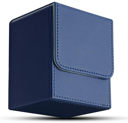 Aolso Deck Box,Magnetic Flip Deck Box Magic con capacità di 100 Cartes Collezionabili,Scatola Porta Carte per Carte da Collezione MTG,TCG,Yugioh,Commander-Grigio/Blu