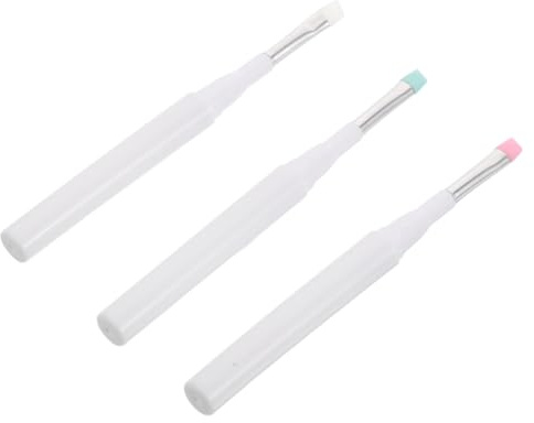 SHERCHPRY 3pcs Angled Eyebrow Brush Dust Cap Reusable Silicone Makeup Applicator for Eyebrows Gel
