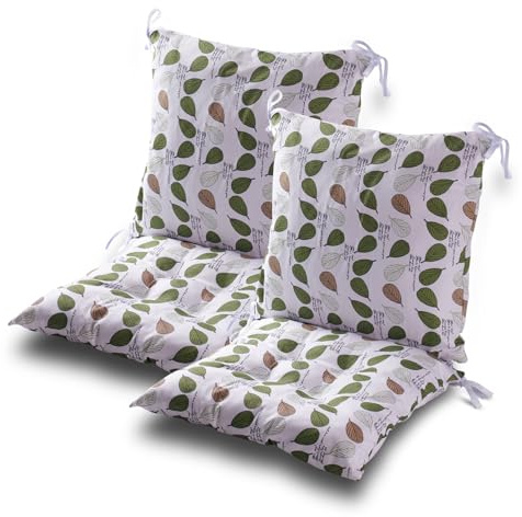 Gaxcent Lot de 2 coussins de chaise avec dossier, coussins de siège pour chaises de jardin, chaise à dossier bas - Coussin de soutien inclinable (40 x 80 cm) - Mobilier d'extérieur - Coussin de chaise