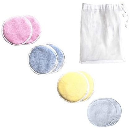Veemoon 8Stücke Teiliges Waschbare Make Up Entferner Pads Dreischichtige Umweltfreundliche Gesichtspads aus Baumwolle mit Aufbewahrungstasche Wiederverwendbare Reinigungsmatte