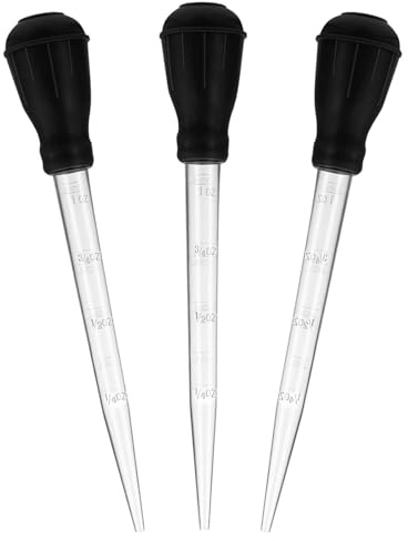 3 PCS Turkey Baster Set – Large Capacity Cooking Basters with Silicone Bulbs & Cleaning Brushes, Heat Resistant Food Grade Tools for Roasting Turkey, BBQ, Juices, Marinades