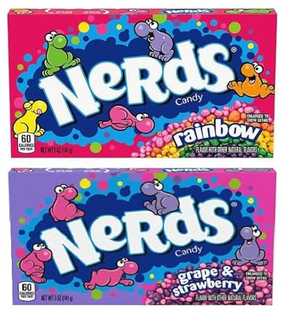 Grape & Strawberry und Rainbow je 141g (insgesamt 282g) – Amerikanische Süßigkeit, Original USA Candy inkl. Naschwerk Sticker
