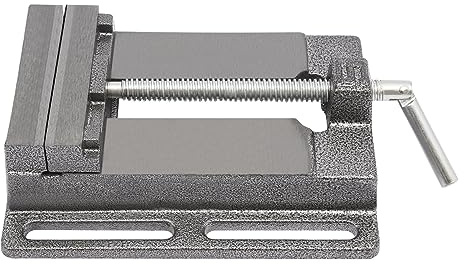 Tornillo de banco para taladro, 125 mm, 2,7 kg, mandíbula de acero con afilado de precisión, riel guía de 360°, husillo roscado de 360°, tornillo de tornillo de máquina para modelismo, trabajo de