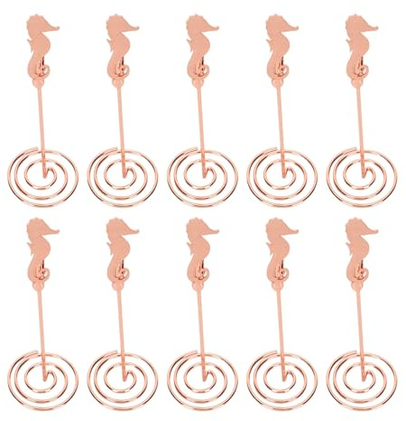 10 portatarjetas de mesa, soporte de metal para números de mesa, tarjetero deslizante para exposición de banquetes de bodas, soporte para tarjetas de notas de mesa de hierro a