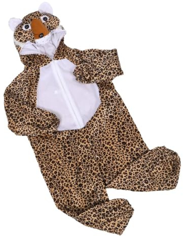 LIGIGWASH Pojke Leoparddräkt Djurinspirerad Onesie för Höga Pojke Lätt Att Ta Halloween Födelsedagskalas och Djungelrollspel
