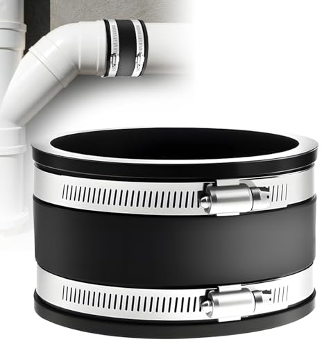 NICEWAT Raccord de 100 mm de diamètre, manchon en caoutchouc flexible avec colliers de serrage en acier inoxydable