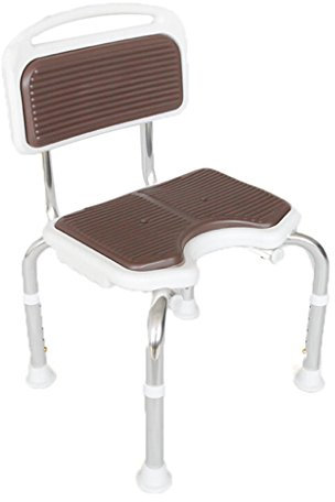 Sgabelli da Doccia/Vasca da Bagno Sgabello da Doccia in Lega di Alluminio per Anziani/disabili Stuoie Antiscivolo Sedia da Doccia Regolabile in Altezza 5 con Schienale Sedile da Bagno Max. 100kg
