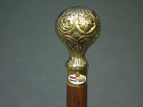 Gehstock Spazierstock Wanderstock Edelholz Messing Knauf Kapitänsstock 94cm M152 Walking Stick