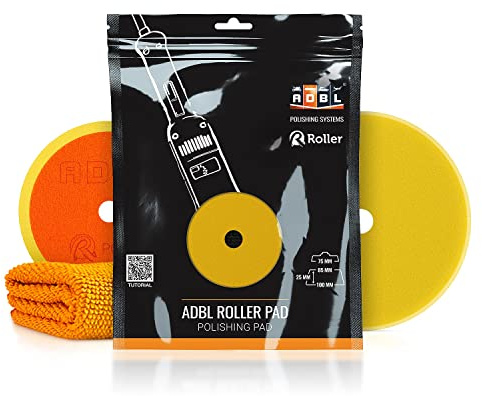 ADBL Polierschwamm mit Klettverschluss Dual Action, Profiqualität, Ø 75 mm (gelb)