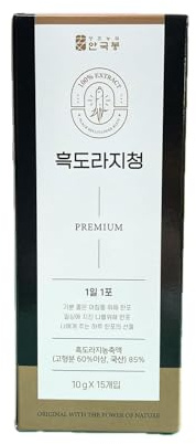 [AnnGukBong] Korean Black Bellflower Root Extract Syrup Stick Pouch Bag 5.29oz/150g,10g * 15 Sticks(Pack of 1) 안국봉 흑도라지청