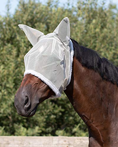 Fliegenschutzmaske mit Ohren grau Fliegenmaske ARBO-INOX® (FOHLEN, Grau)