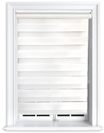 Lister Cartwright Premium Quality Zebra Blind Day & Night Blind Roller Blinds fashionable, White 90 x 165 cm