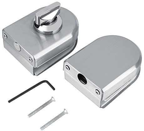 Cerraduras de puerta de vidrio, acero inoxidable Puerta de 10~12 mm Cerradura de seguridad antirrobo Perilla giratoria Abrir/Cerrar Cerradura de puerta de duradera Hogar Hotel